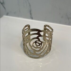 Intricate Gold Spiral Cuff Bracelet